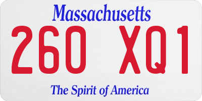 MA license plate 260XQ1