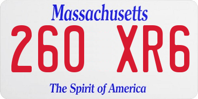 MA license plate 260XR6
