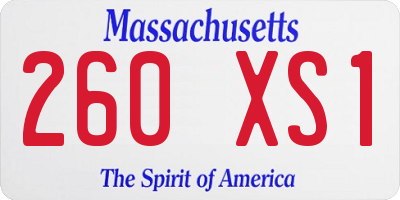 MA license plate 260XS1