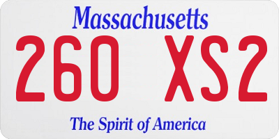 MA license plate 260XS2
