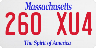 MA license plate 260XU4