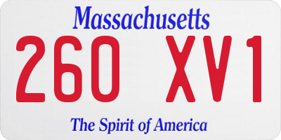 MA license plate 260XV1