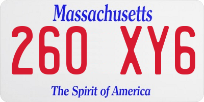 MA license plate 260XY6