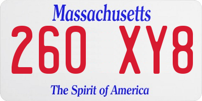 MA license plate 260XY8