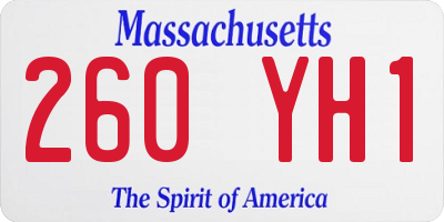 MA license plate 260YH1
