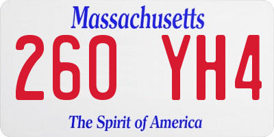 MA license plate 260YH4