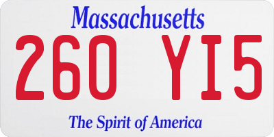 MA license plate 260YI5