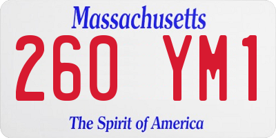 MA license plate 260YM1
