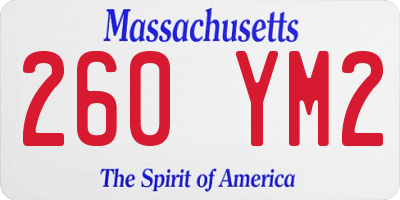 MA license plate 260YM2