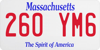 MA license plate 260YM6