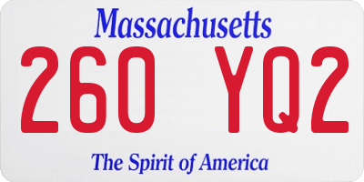 MA license plate 260YQ2