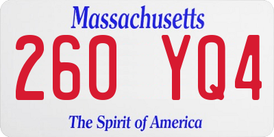 MA license plate 260YQ4