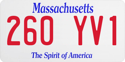 MA license plate 260YV1