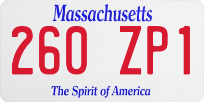 MA license plate 260ZP1