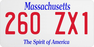 MA license plate 260ZX1