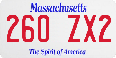 MA license plate 260ZX2