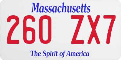MA license plate 260ZX7