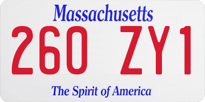 MA license plate 260ZY1
