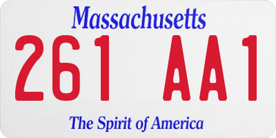 MA license plate 261AA1
