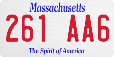 MA license plate 261AA6