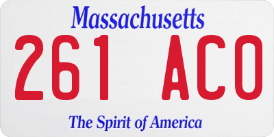 MA license plate 261AC0