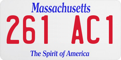 MA license plate 261AC1
