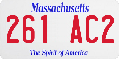 MA license plate 261AC2