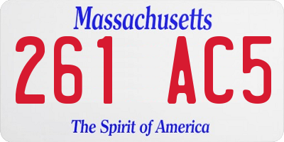 MA license plate 261AC5