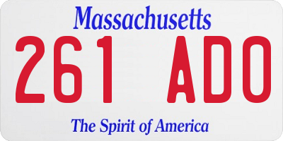 MA license plate 261AD0
