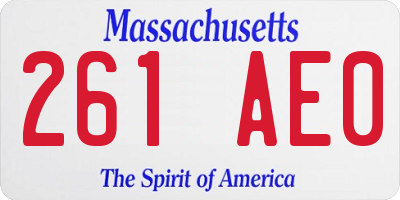 MA license plate 261AE0