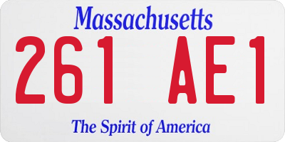 MA license plate 261AE1