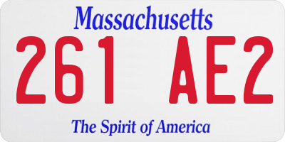 MA license plate 261AE2
