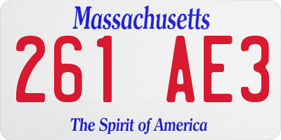 MA license plate 261AE3