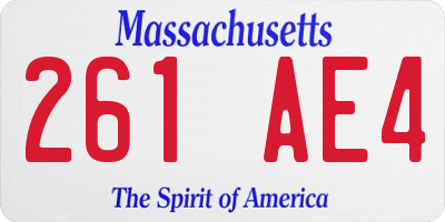 MA license plate 261AE4
