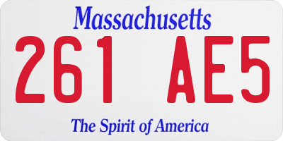 MA license plate 261AE5