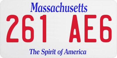 MA license plate 261AE6