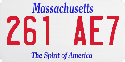 MA license plate 261AE7