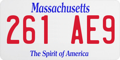 MA license plate 261AE9