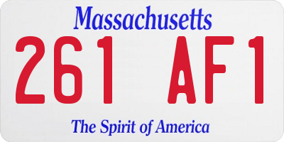 MA license plate 261AF1