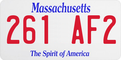 MA license plate 261AF2