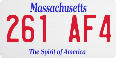 MA license plate 261AF4