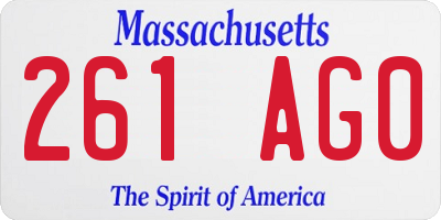 MA license plate 261AG0