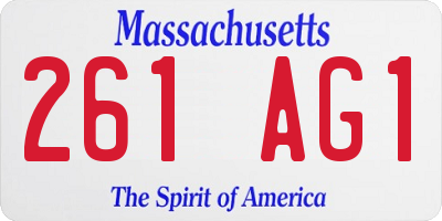 MA license plate 261AG1