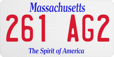 MA license plate 261AG2