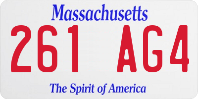 MA license plate 261AG4