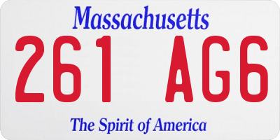 MA license plate 261AG6