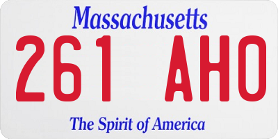 MA license plate 261AH0