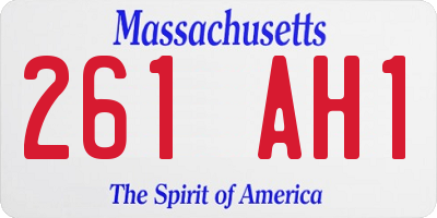 MA license plate 261AH1