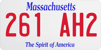 MA license plate 261AH2