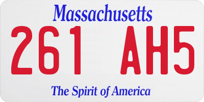MA license plate 261AH5